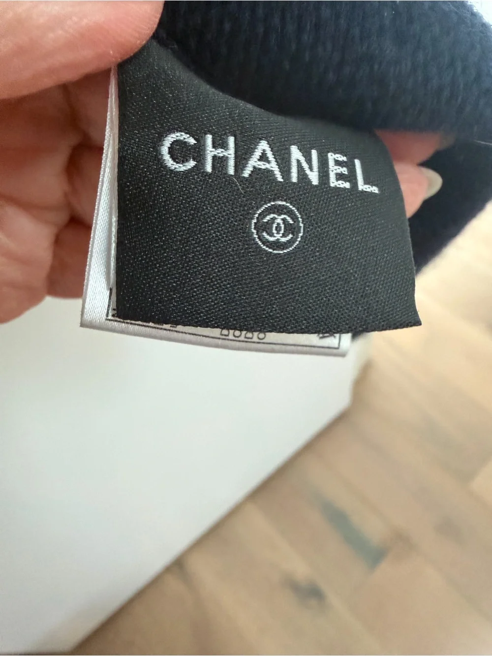 CHANEL Navy Short-Sleeve Knit Fit-and-Flare Dress